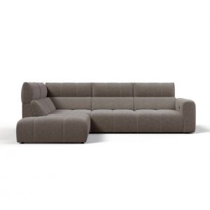 Canapé angle relax électrique gauche UNIVERS tissu oro taupe