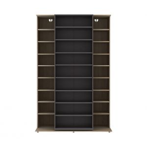 Biblioth&egrave;que BENTO 2 imitation ch&ecirc;ne et gris