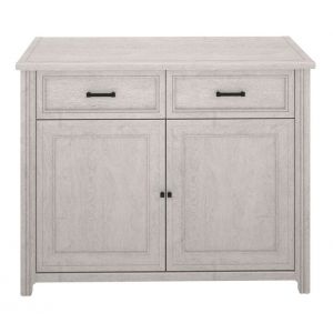 Buffet 2 portes/ 2 tiroirs DAISY imitation chêne blanchi