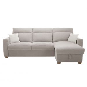 Canapé angle reversible CALYPSO tissu curio 11  taupe