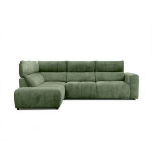 Canapé angle relax électrique gauche UNIVERS tissu forte vert