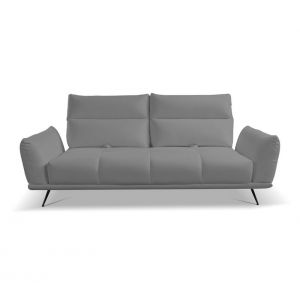 Canapé 3 places fixe GIOVANNI tissu bull gris foncé