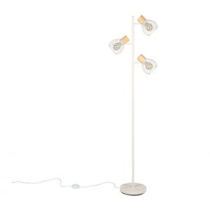 Lampadaire 3 têtes H. 149 cm LUISIANA Blanc crème