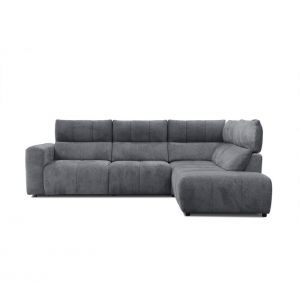 Canap&eacute; angle relax &eacute;lectrique droit UNIVERS tissu forte anthracite
