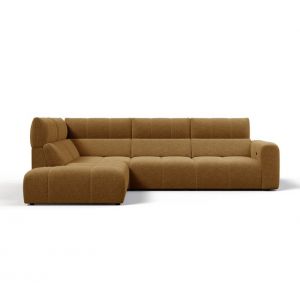 Canapé angle relax électrique gauche UNIVERS tissu oro ocre