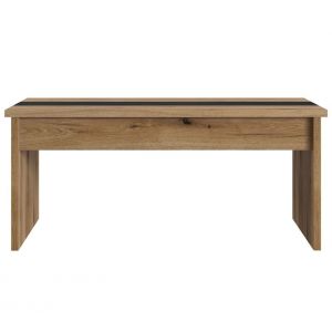 Table basse avec plateau relevable YANA  Imitation chêne et noir