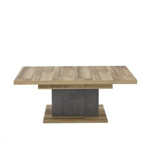table basse rectangulaire RICCIANO imitation chêne et béton