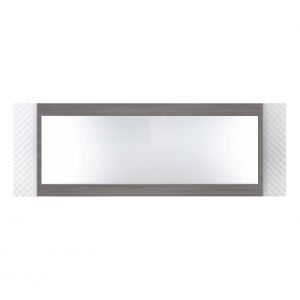 Miroir rectangulaire CARTESIA imitation chêne gris et blanc