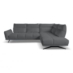 Canapé d'angle droit GIOVANNI tissu bull anthracite