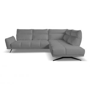 Canapé d'angle droit GIOVANNI tissu bull gris foncé
