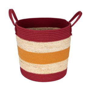 Panier H.33 cm VOLI Violet / Orange / Naturel