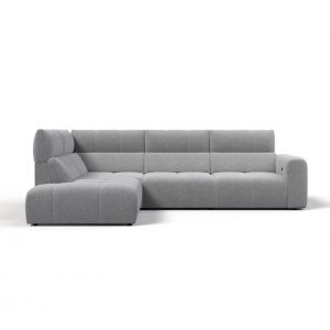 Canapé angle relax électrique gauche UNIVERS tissu oro gris moyen