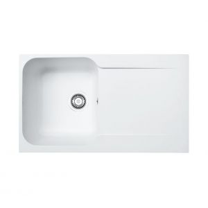 Evier résine 1 bac ETIK 86 x 50 cm blanc