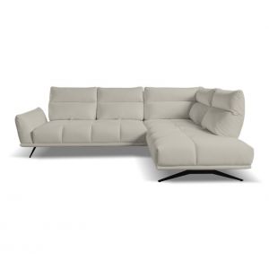 Canapé d'angle droit GIOVANNI tissu bull beige foncé