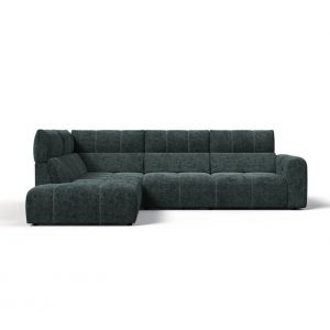 Canapé angle relax électrique gauche UNIVERS tissu sajma vert