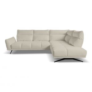 Canapé d'angle droit GIOVANNI tissu bull beige