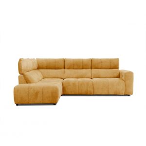 Canapé angle relax électrique gauche UNIVERS tissu forte jaune