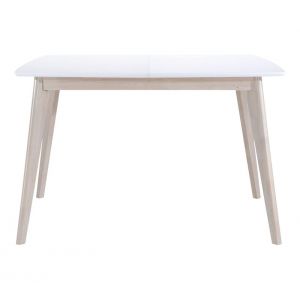 Table extensible L120-160 cm MALENA scandinave bois et blanc
