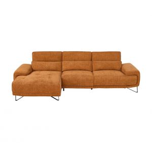 Canapé d'angle méridienne MAXIME gauche tissu orange