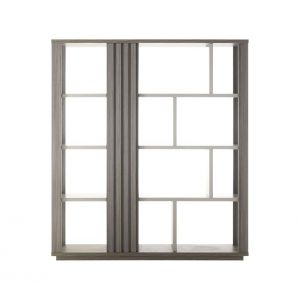 Biblioth&egrave;que PESARO Imitation ch&ecirc;ne/gris