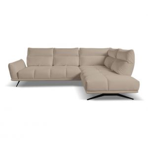 Canapé d'angle droit GIOVANNI tissu bull taupe