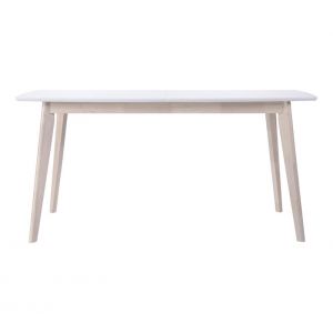 Table extensible L160-200 cm MALENA scandinave bois et blanc