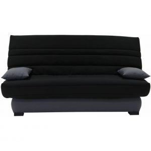 Banquette lit clic clac DALLAS tissu noir