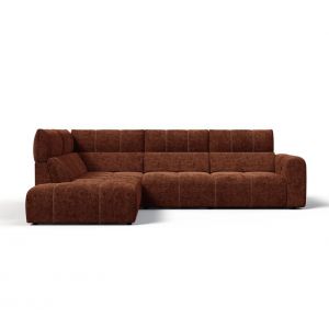 Canapé angle relax électrique gauche UNIVERS tissu sajma brique