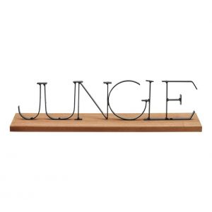 Mot déco L40 cm JUNGLE Noir / Naturel