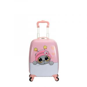 Valise cabine rigide Kid Chaton 48 cm Rose