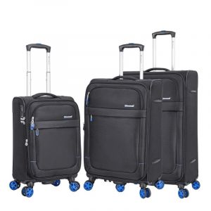 Lot de 3 valises souples 48203 Extensible 55, 67 et 77 cm Black