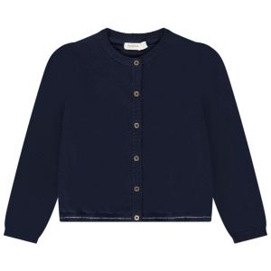 Gilet en tricot uni et lurex pour fille - Bleu marine