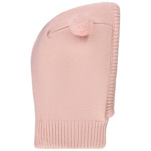 Cagoule en tricot doublure sherpa pour bébé fille - Rose