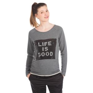 Sweat en molleton de grossesse avec message en sequins magiques - Gris