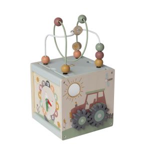 Cube multi-activités en bois Ferme - Beige