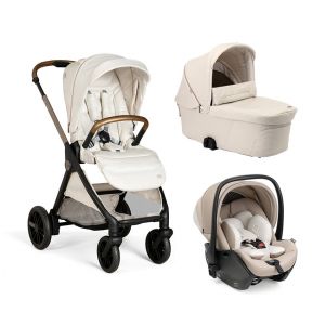Poussette trio Bellagio + nacelle Flexi + siège-auto 0+ First-Seat Recline amber glow - Ecru