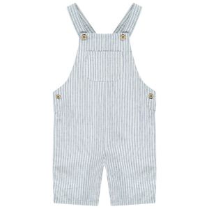 Salopette courte rayée à boutons coco pour bébé garçon - Bleu