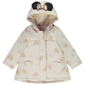 Parka gomme ludique imprim&eacute; Minnie Disney pour b&eacute;b&eacute; fille - Ecru