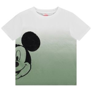 T-shirt manches courtes Mickey Disney en sequins magiques pour gar&ccedil;on - Kaki