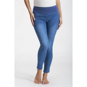 Jegging de grossesse skinny extra stretch avec bandeau - Bleu