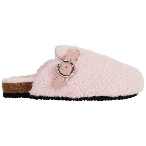 Chaussons en fausse fourrure style sabot pour fille - Rose