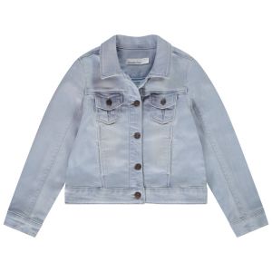 Veste effet jean en molleton avec poches pour fille - Bleu ciel