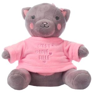 Habillage pour peluche annonce de naissance &#34;c&#39;est une fille&#34; - Rose moyen