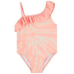 Maillot de bain 1 pièce asymétrique effet tie & dye pour bébé fille - Corail