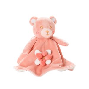 Doudou plat ours - Rose moyen