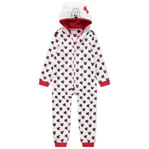 Surpyjama en sherpa avec Minnie Disney printée et oreilles en relief - Ecru