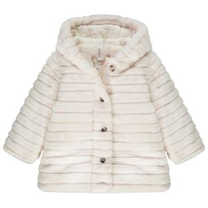 Manteau spécial Grand Froid en fausse fourrure pour bébé fille - Ecru