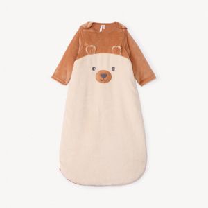 Gigoteuse en velours TOG 3 à manches amovibles Ourson pour bébé - Chocolat