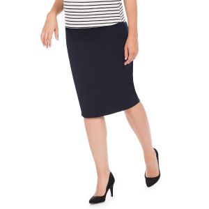 Jupe de grossesse milano unie fendue au dos - Bleu marine