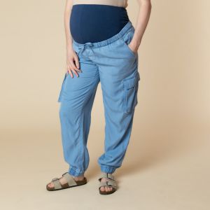 Pantalon cargo de grossesse avec bandeau haut - Bleach